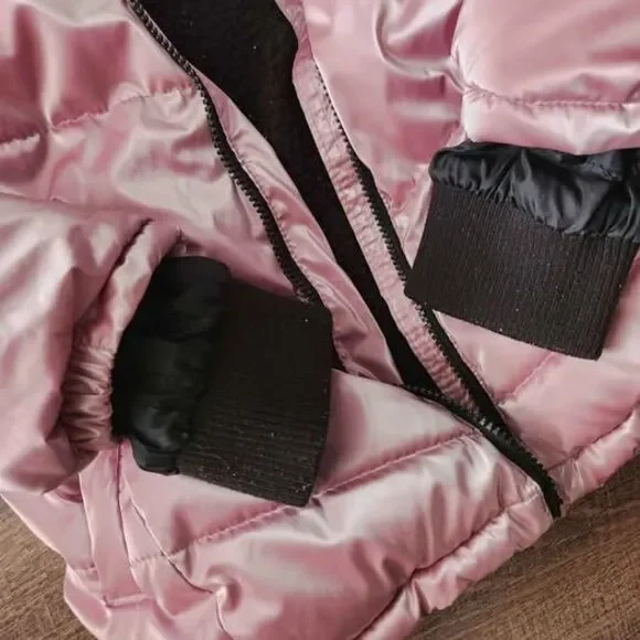 Girls 10/12 Justice pink iridescent puffer jacket - Picture 3 of 7